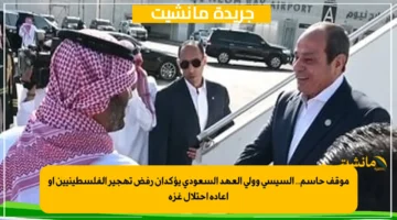 موقف حاسم.. السيسي وولي العهد السعودي يؤكدان رفض تهجير الفلسطينيين أو إعادة احتلال غزة 1